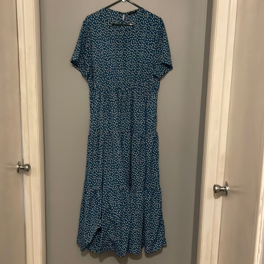 Blue Printed Maxi Dress